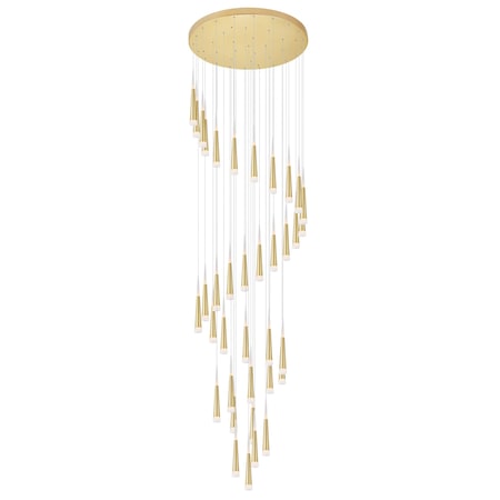 Cwi Lighting Andes LED Multi Light Pendant With Satin Gold Finish 1103P40-36-602